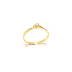 Anel Solit�rio Onda em Ouro 18 Kilates - 21042